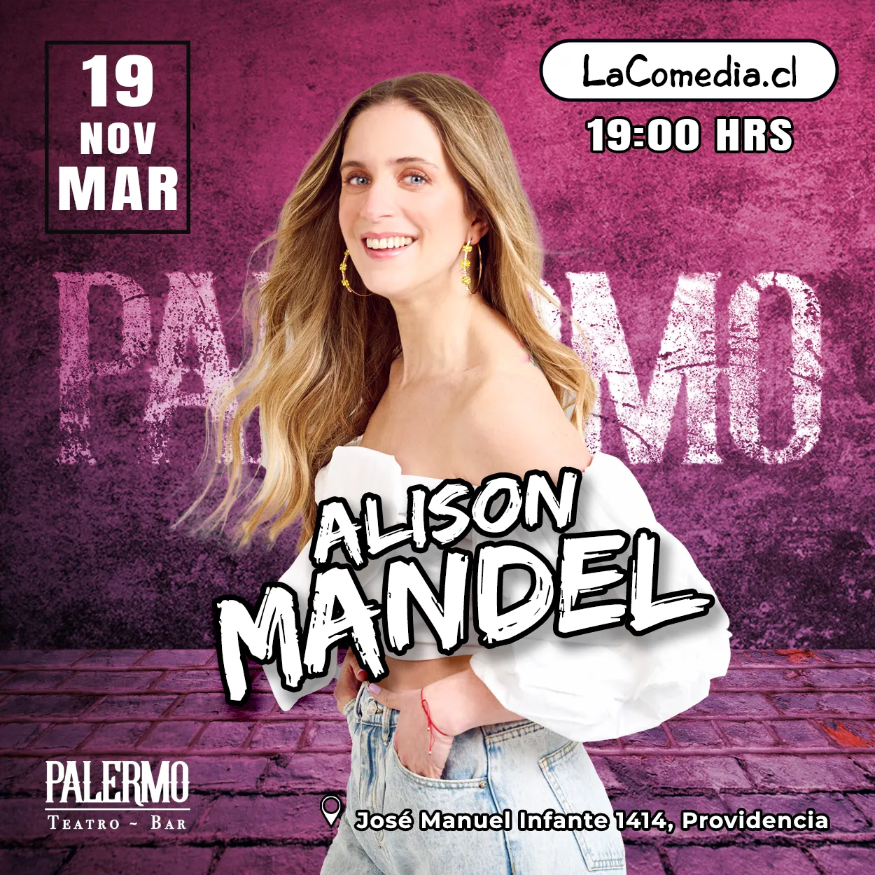 Nov – Martes 19 – 19 hrs – Alison Mandel